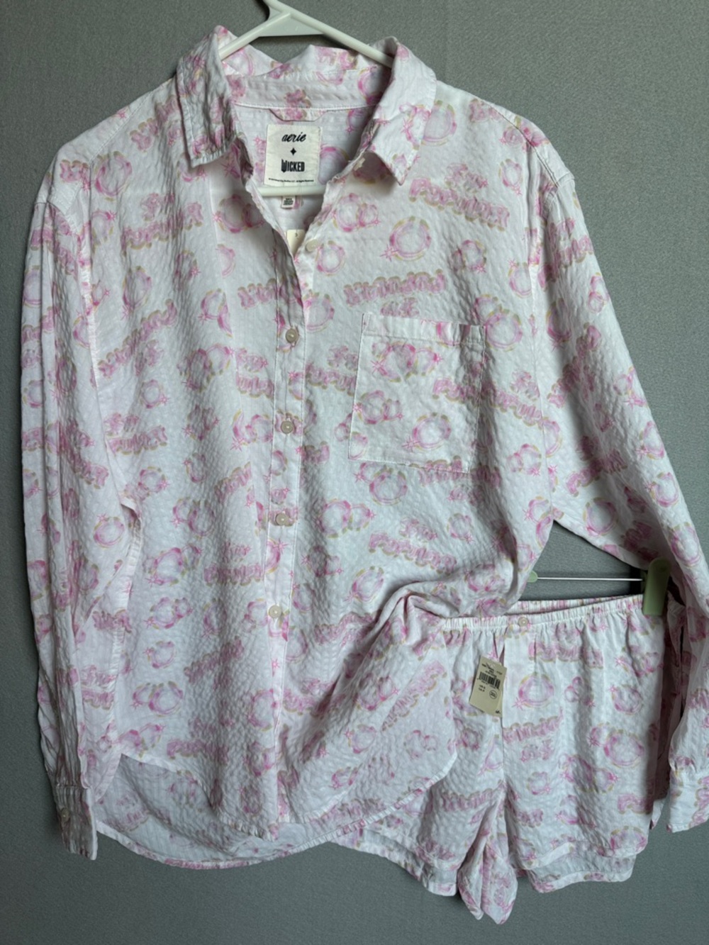 NWT aerie Wicked OZ So Popular Glinda Seersucker Fairy Tale Sleep Set Sz Small